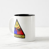 1. ANZEIGE alter Ironsides-Flecken Zweifarbige Tasse (Vorderseite Links)