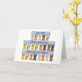 1. April Geburtstag Cartoon Katzen Karte (Gelbe Blume)