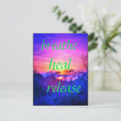 1 Atmen Sie den rosa Sonnenuntergang ab Postkarte (Stehend Vorderseite)