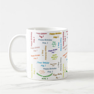 1. August, Geburtstags-Tasse Kaffeetasse