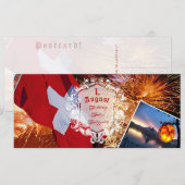 1.August - Nationaler Schweizer Urlaub - Postkarte (Vorne/Hinten)