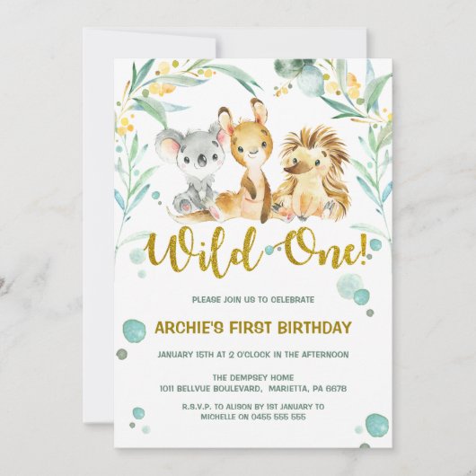 1. Australier-Bush-Babys der Einladung (Vorderseite)