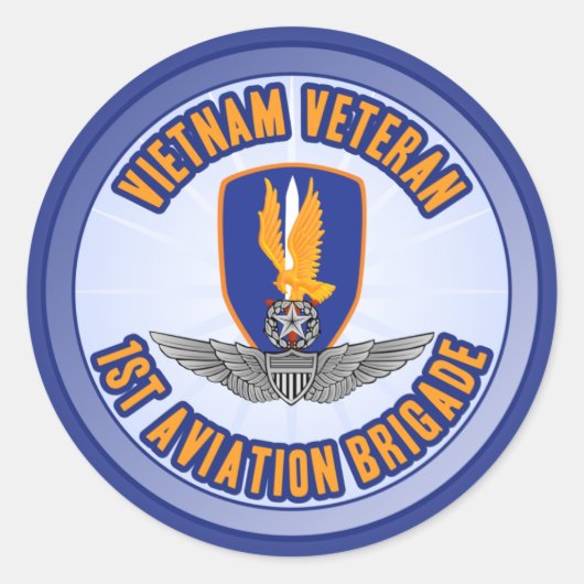 1. Avn Bde Master Aviator Runder Aufkleber (Vorderseite)