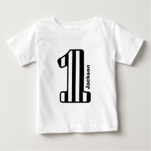 1. BABY Birthday Black Striping Big Number A20Z Baby T-shirt