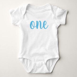 1. Baby-Bodysuit-Blau des Geburtstags-einer Baby Strampler