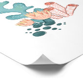 1. Baby Boy Niedlich Blue Watercolor unter Wasser Poster (Ecke)