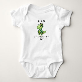1. Baby Boy St. Patrick's Day Dinosaur Strampler