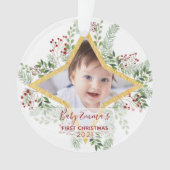 1. Baby Chrismas Gold und Rot Ornament (Vorderseite)