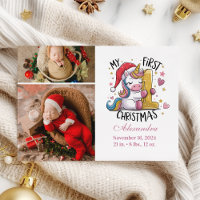 1. Baby Christmas 2 Foto Pink Gold Unicorn