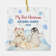 1. Baby Erste Weihnachtstiere Wasserfarbe