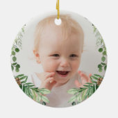 1. Baby Erste Weihnachtswaldtiere Keramik Ornament (Hinten)