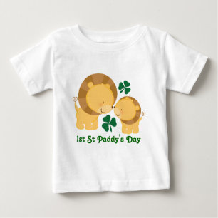 1. Baby-Löwe-Kleeblatt-T-Shirt St.-Paddys Baby T-shirt