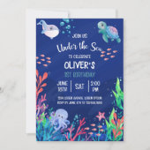 1. Baby zum Geburtstag unter dem Meer Einladung (Vorderseite)