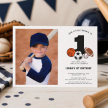 1 Ball Sports Theme Boy's 1. Geburtstag