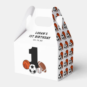 1 Ball Sports Theme Boy's 1. Geburtstag Geschenkschachtel