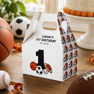 1 Ball Sports Theme Boy's 1. Geburtstag Geschenkschachtel