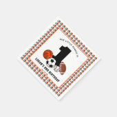 1 Ball Sports Theme Boy's 1. Geburtstag Serviette (Ecke)