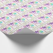 1. Bären Geburtstags-lila Prinzessin-Teddy Geschenkpapier (Ecke)