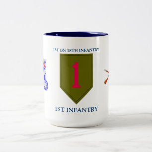 1. BATAILLON-18. INFANTERIE-1. INFANTERIE-TASSE ZWEIFARBIGE TASSE