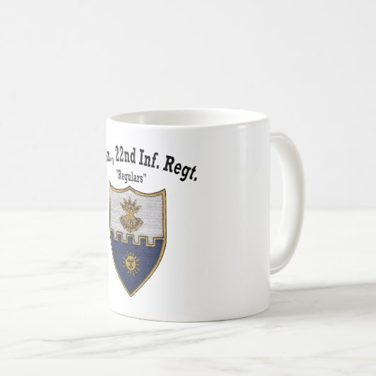 1. Bataillon, 22. Infanterie - Schale Kaffeetasse (VorderseiteRechts)