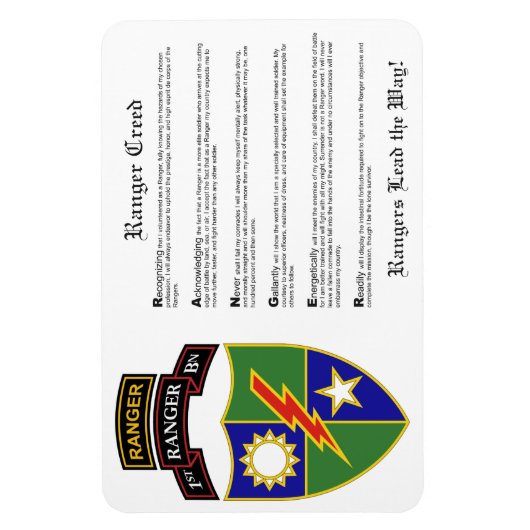 1. Bataillon - 75. Ranger mit Tab Magnet 4x6 (Vertikal)