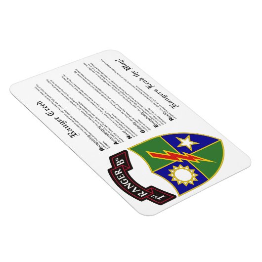 1. Bataillon - 75. Ranger Regiment Magnet 4x6 (Rechte Seite)