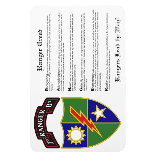 1. Bataillon - 75. Ranger Regiment Magnet 4x6 (Vertikal)