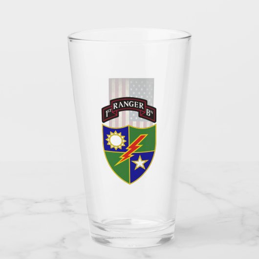 1. Bataillon - 75. Ranger Regiment - US-Flagge - Glas (Vorderseite)
