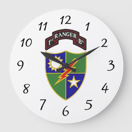 1. Bataillon - 75. Ranger Regiment - Wall Clock Große Wanduhr (Vorderseite)