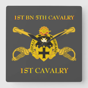 1. BATTALION 5. CAVALRY 1. CAVALRY CLOCK QUADRATISCHE WANDUHR