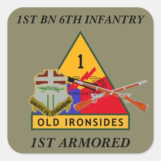 1. BATTALION 6. INFANTRIE 1. ARMORED STICKERS (Vorderseite)