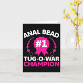 #1 Bead Tug O War Champion Funny Adult Humor Cring Karte (Gelbe Blume)