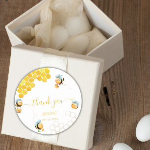 1. Bee Birthday Vielen Dank Runder Aufkleber