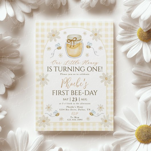 1. Bee Day Girls Geburtstag Honey Daisy Einladung