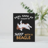 1 Bei Nachtruhe mit Beagle sicher sein Postkarte (Stehend Vorderseite)