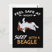 1 Bei Nachtruhe mit Beagle sicher sein Postkarte (Vorne/Hinten)