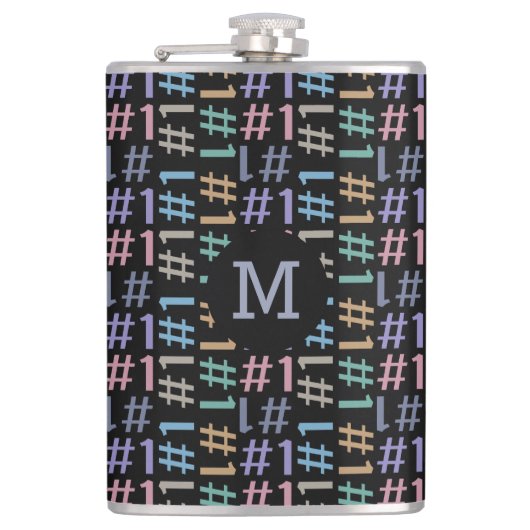 "# 1" benutzerdefinierter monogramm-Flasche Flachmann (Vorderseite)