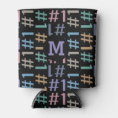 "# 1" Benutzerdefiniertes Mustermonogramm kann küh Dosenkühler (Vorderseite)