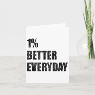 1% besser jeden Tag Motivationszitat Inspirierend Karte