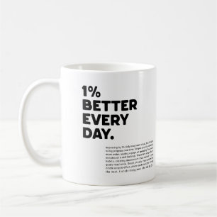 1 % besser jeden Tag motivierend Kaffeetasse