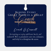 #1 Best Coach Baseball Team Photo Appreciation Ornament Aus Metall (Rückseite)