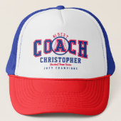 #1 Bester Baseball-Trainer Lustiger Eigenname Team Truckerkappe (Vorderseite)