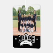#1 Bester Trainer Baseball-Team-Foto-Würdigung Ornament Aus Metall (Vorderseite links)