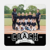 #1 Bester Trainer Baseball-Team-Foto-Würdigung Ornament Aus Metall (Vorderseite)