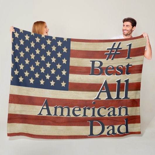 #1 Bestes amerikanisches Vater, USA Staaten-Flag Fleecedecke (Beispiel)