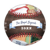 #1 Bestes Coach Foto Team Roster Keepake Woodgrain Baseball (Vorderseite)