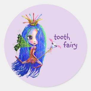 1. Besuch von der Tooth Fairy Crown Niedlich Runder Aufkleber