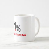 1% Better Every Day – Minimalist Motivation Quote Kaffeetasse (VorderseiteRechts)