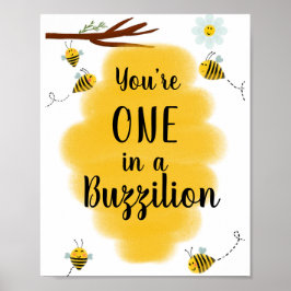 1. Bienentag | Bumble Bee Birthday Party-Zeichen Poster