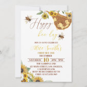 1. Bienentag Geburtstag Einladung Hummel Biene (Vorderseite)